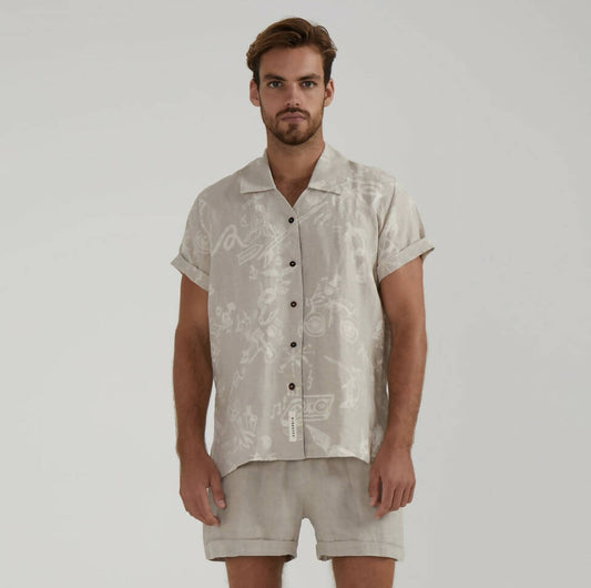 Dimana disco short sleeve linen shirt - hedonist.bali