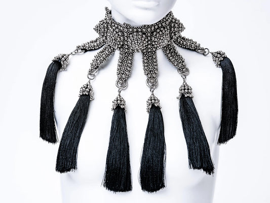 Eingana choker w/removable tassels in silver